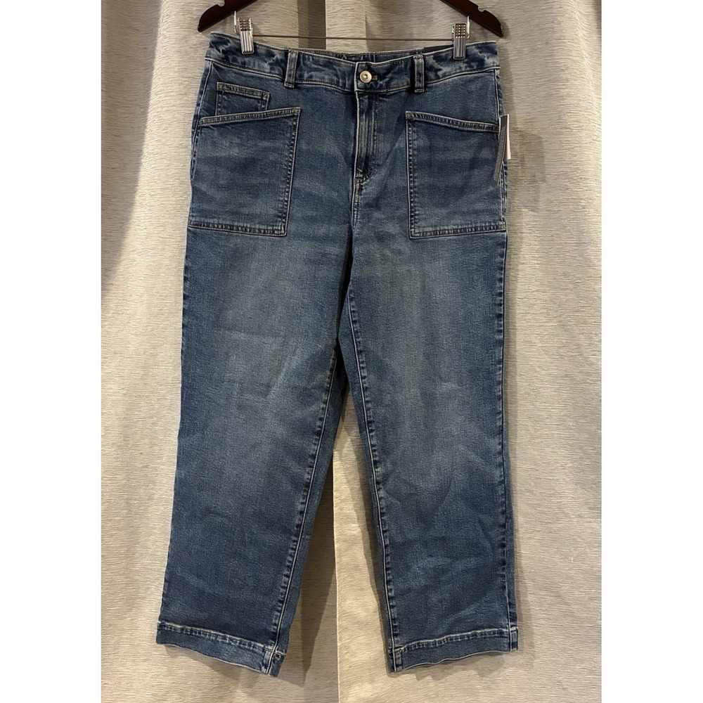 Talbots Jeans Blue Straight Ankle Mid Rise Medium Wash Denim Women's Size 10 NWT